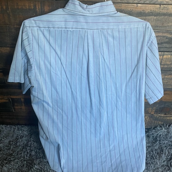 Kuppenheimer Mens Blue Short Sleeve Button Shirt with pocket-16 1/2 - Picture 7 of 7